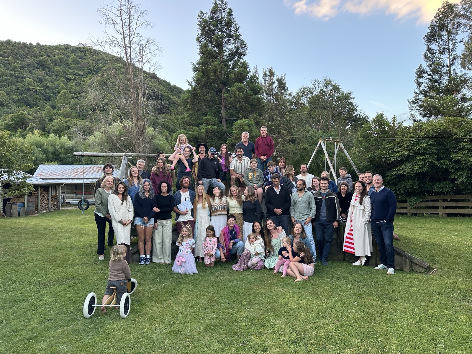 The Mangaroa Farms community gathered at the farm